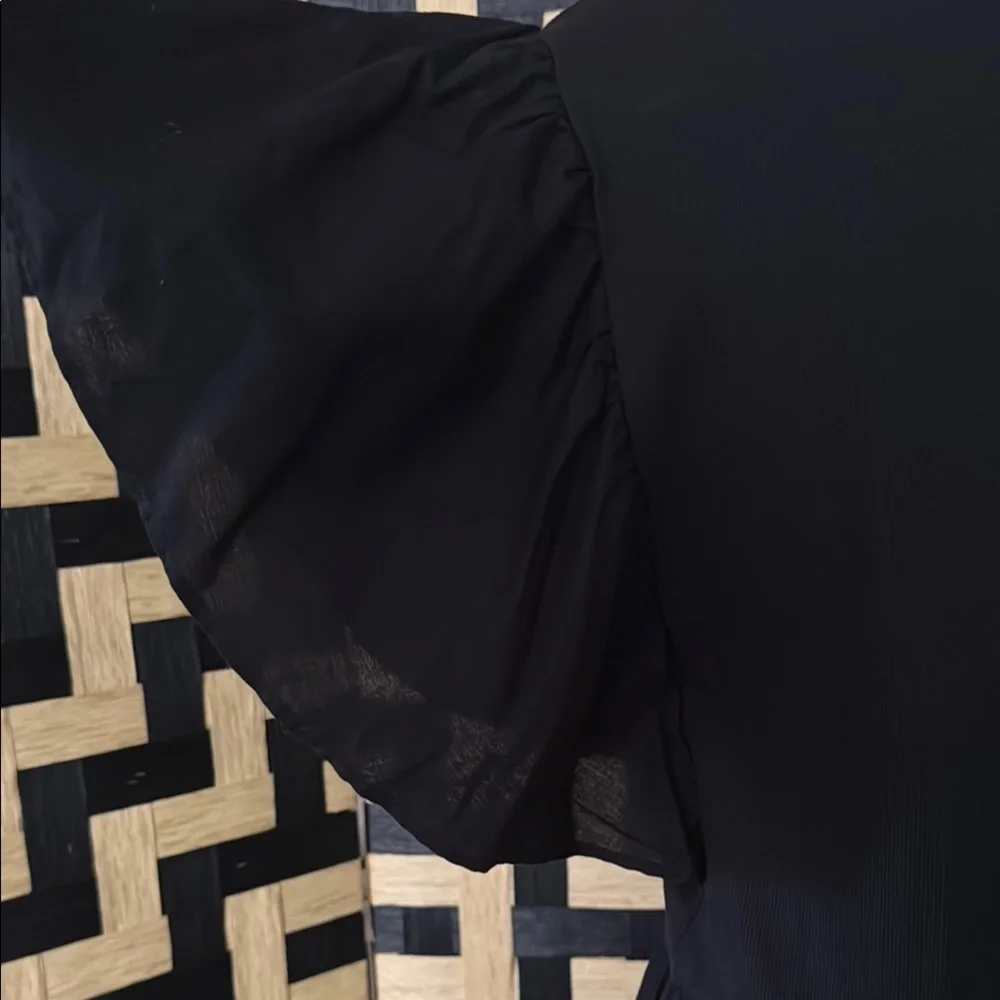 Zara Black Flutter Sleeve Midi Sundress - Picture 5 of 16